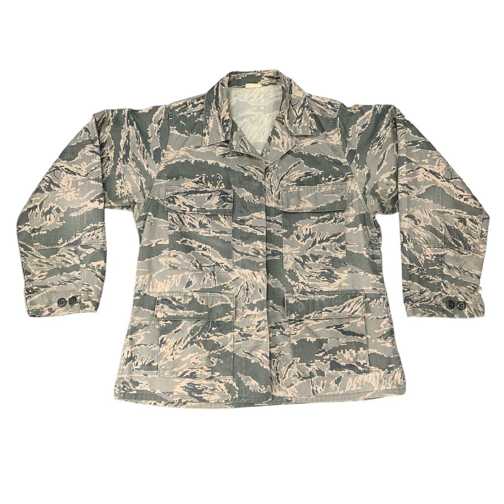 US Air Force Combat Uniform Womens L Large Camo Green Button Up DSCP Jacket